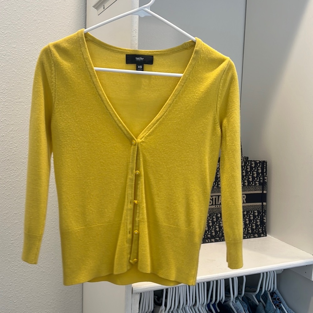Yellow cardigan